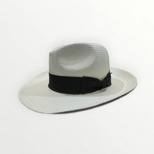 Cappello Originale Panama Fiocco In Gros Grain Nero Cappello Originale Panama Fiocco In Gros Grain Nero