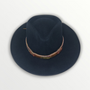 Cappello Fedora in feltro di lana blu navy "Waterproof and Crushable"
