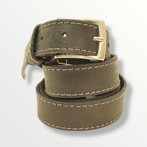 Cintura in cuoio graffiato con cucitura sui bordi 030 - Sbarià Cintura in cuoio graffiato con cucitura sui bordi 030 - Sbarià