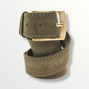 Cintura in cuoio graffiato con cucitura sui bordi 040 - Sbarià Cintura in cuoio graffiato con cucitura sui bordi 040 - Sbarià