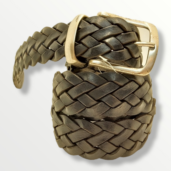 Cintura treccia artigianale in vera pelle 035 - Sbarià 
