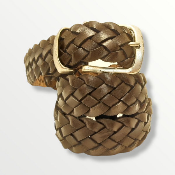 Cintura treccia artigianale in vera pelle 035 - Sbarià 
