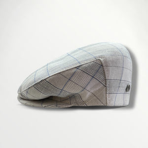 Coppola Siciliana beige con motivo a quadri.