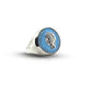 Silver Anello Chevalier ring with colorful enamel design inspired by 1950s vintage style, by BDG Accessories.