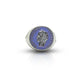 Silver Anello Chevalier vintage ring with colorful enamel, inspired by 1950s Dolce Vita style, by BDG Accessories.