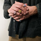 Silver Anello Chevalier ring with vintage Dolce Vita 50s style and colorful enamel accents, crafted by BDG Accessories.