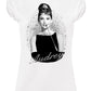 Cotton Donna T-shirt featuring Audrey Hepburn cinema portrait, stylish urban design by STREET STYLE, eco-friendly 100% organic cotton.