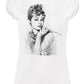 Stylized Audrey Hepburn T-shirt for women by STREET STYLE featuring iconic cinema legend imagery in urban fashion style.