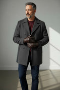 Classic men's leather gloves made of nappa leather by Sbarià, showing the soft, smooth texture and elegant design.