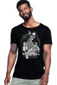 Street Style Bandida Gonzales tattoo skull T-shirt for men, cotton urban design featuring a bold skull graphic.