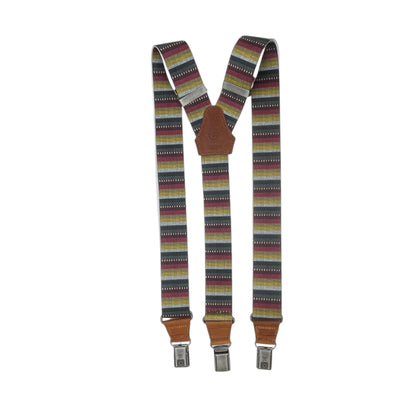 Bretella Messico artigianale Made in Italy – Sbarià – Variante Blu Navy, fantasia etnica a righe