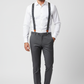 Bretella Pois artigianale Made in Italy – Sbarià – Modello uomo con camicia bianca