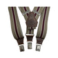 Artigianale made in Italy Sbarià regimental suspenders with classic striped pattern and adjustable leather details.