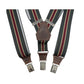 Artigianale made in Italy Sbarià regimental suspenders with classic striped pattern and leather accents.