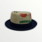 Sbarià pork pie hat made from coffee sack jute, featuring a classic design and natural earthy tones.