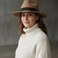 Cappello Fedora Round in feltro di lana castoro e nastro con fiocco "Waterproof and Crushable"