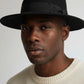 Cappello Fedora Round in feltro di lana nera e nastro con fiocco "Waterproof and Crushable"