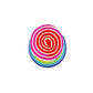 Sbarià multicolor cotton bucket hat with spiraled ribbon design, viewed from above, showcasing handcrafted artisanal style.