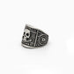 Black Sails pirate-style silver ring by BDG Accessories, featuring intricate detailing and a bold, rugged design.