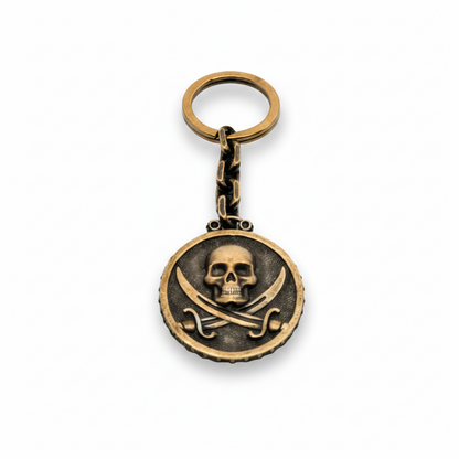 Black Sails silver keychain by BDG Accessories featuring detailed nautical design and polished metal finish.
