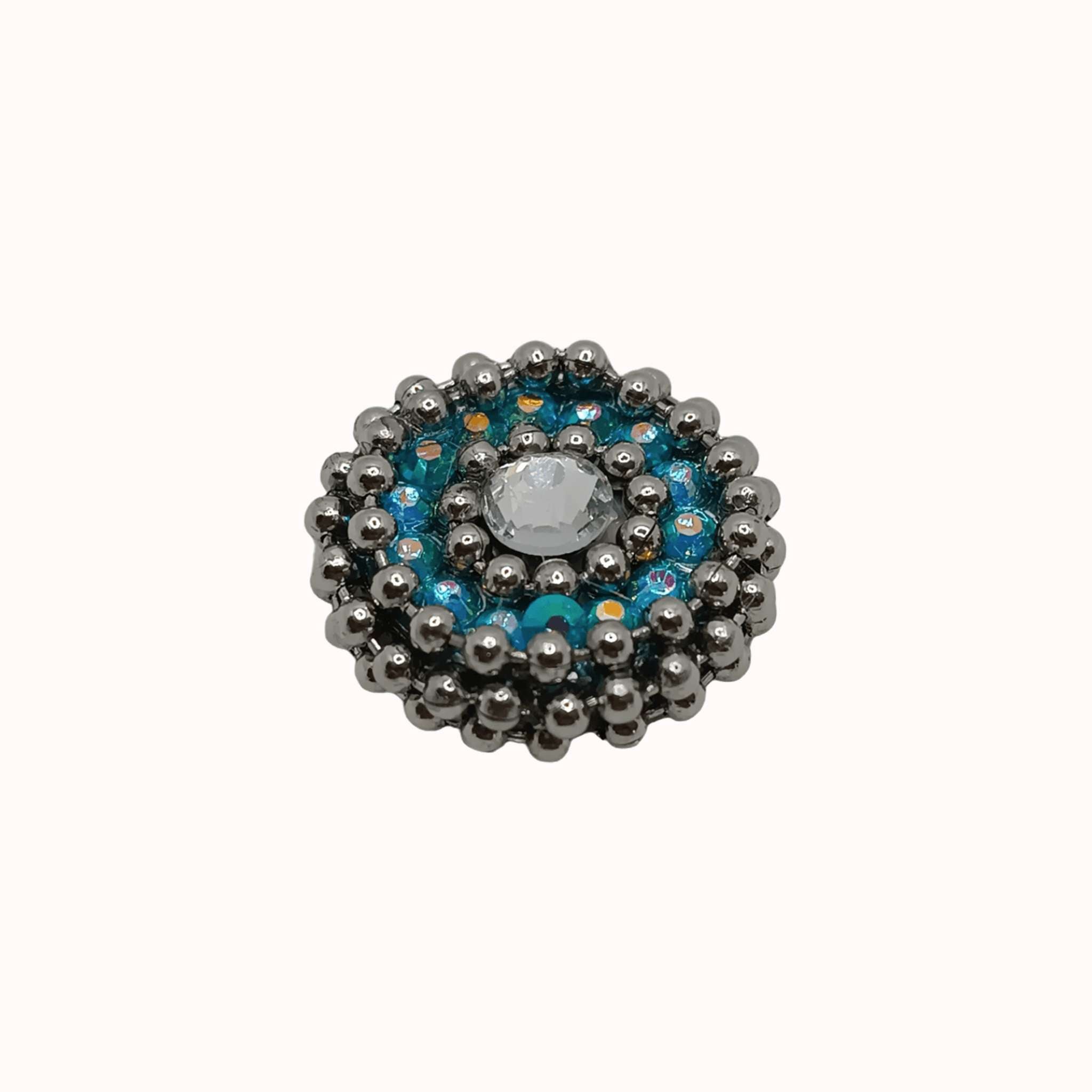 Blue magnetic earrings from Claudia De Rosa Jewelry set, featuring stylish and lightweight clip-on design with a modern look.