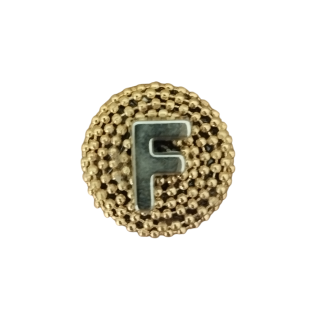Claudia De Rosa Jewelry magnetic earrings set featuring gold-tone letter "A" charms with butterfly clasps.