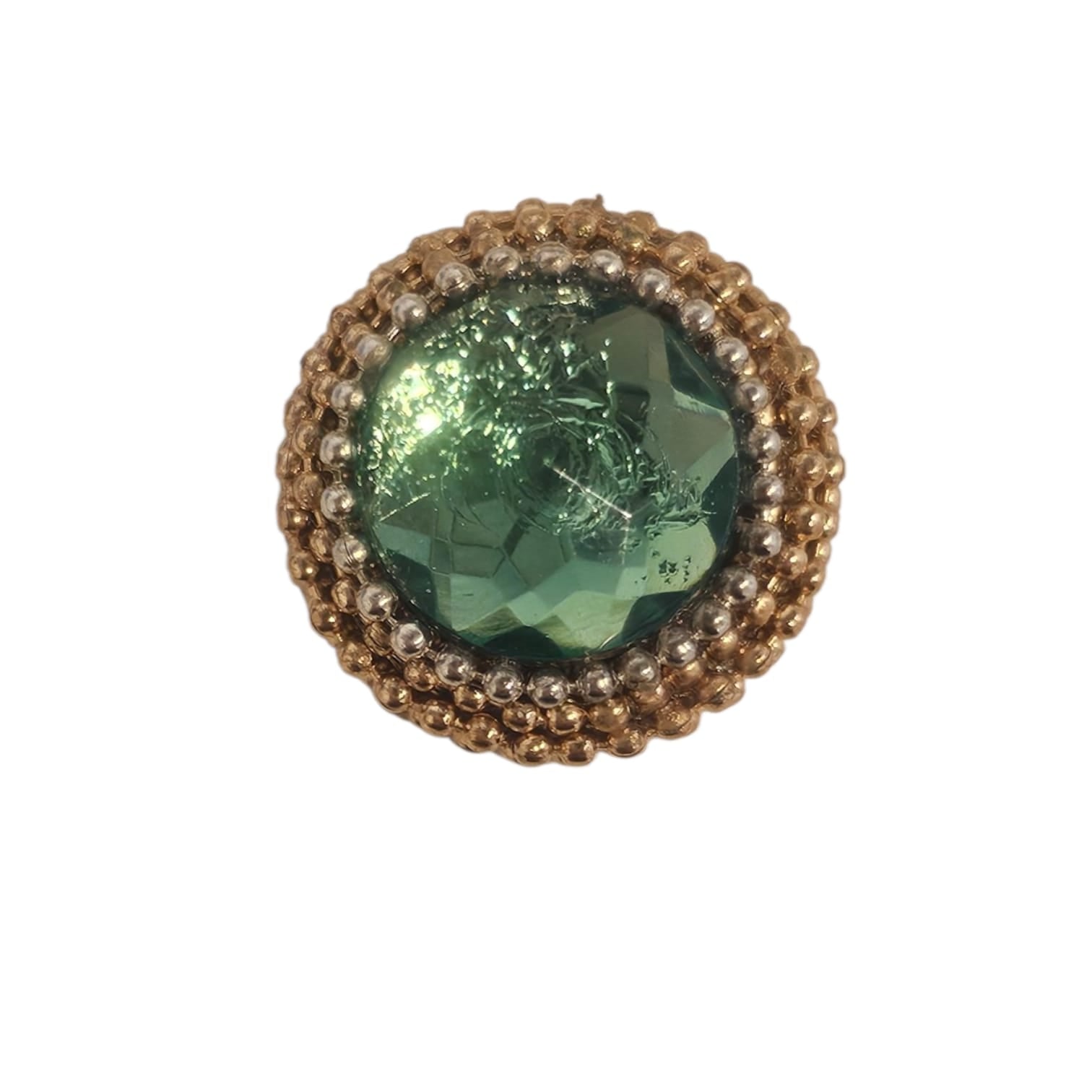 Green Citrine clasp on CLAUDIA DE ROSA JEWELRY Cravatta Gioiello, a stylish jewelry accessory with a vibrant gemstone.