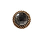 Gold clasp with a smoky gemstone for Cravatta Gioiello by Claudia De Rosa Jewelry, featuring intricate jewelry details.