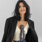 Claudia De Rosa Jewelry Urban Warrior Cravatta Gioiello worn as a decorative tie accessory, featuring intricate jewel design.