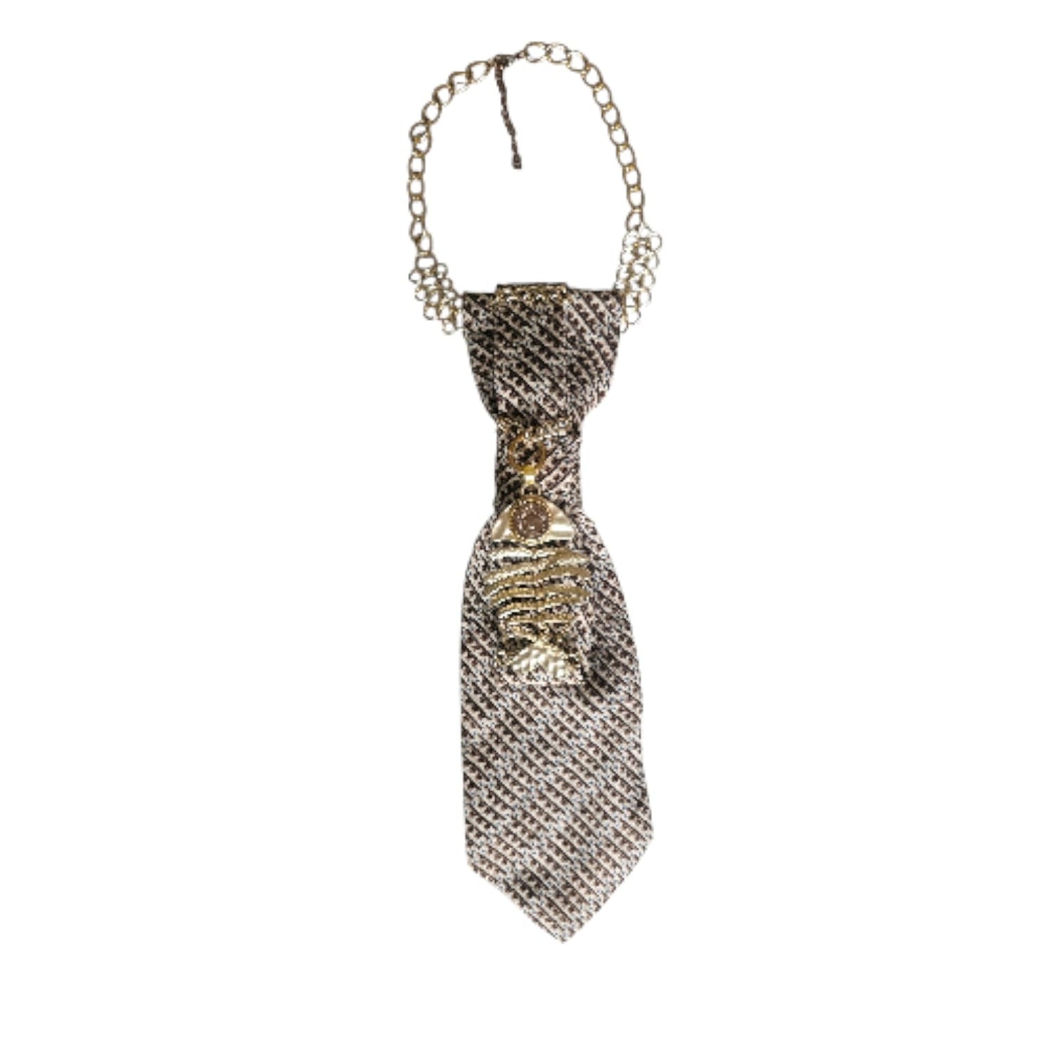 Gold fish-shaped Cravatta Gioiello necklace by Claudia De Rosa Jewelry featuring a delicate chain and elegant design.