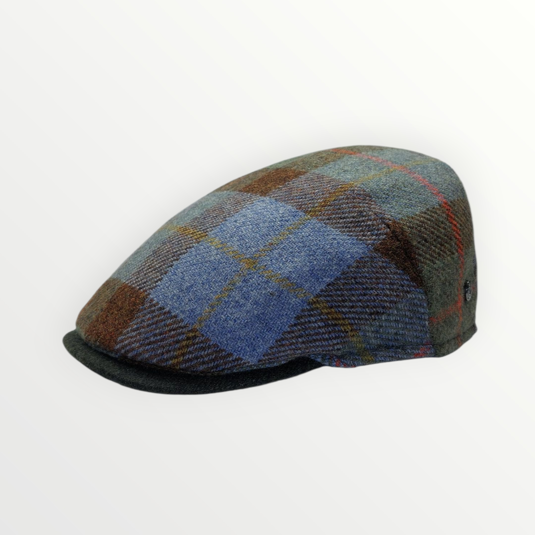 Coppola Sbarià Taormina in pure wool with olive and checkered pattern, featuring a classic Italian style.