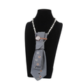 Elegant grey cravatta gioiello by Claudia De Rosa Jewelry featuring sparkling details and intricate design.
