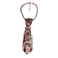 Rose gold Cravatta Gioiello by Claudia De Rosa Jewelry featuring pink and red silk fabric with a sculptural rose gold charm.