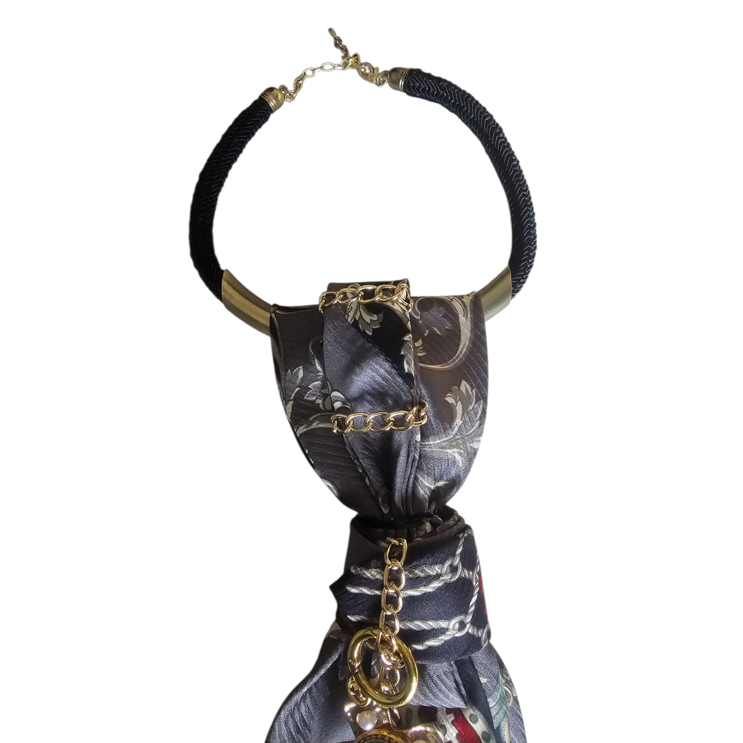 Close-up of CLAUDIA DE ROSA JEWELRY Cravatta Gioiello Imperial Cross featuring intricate design and elegant details.