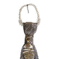 Close-up of CLAUDIA DE ROSA JEWELRY Fish Gold Cravatta Gioiello with detailed knot and chain design.