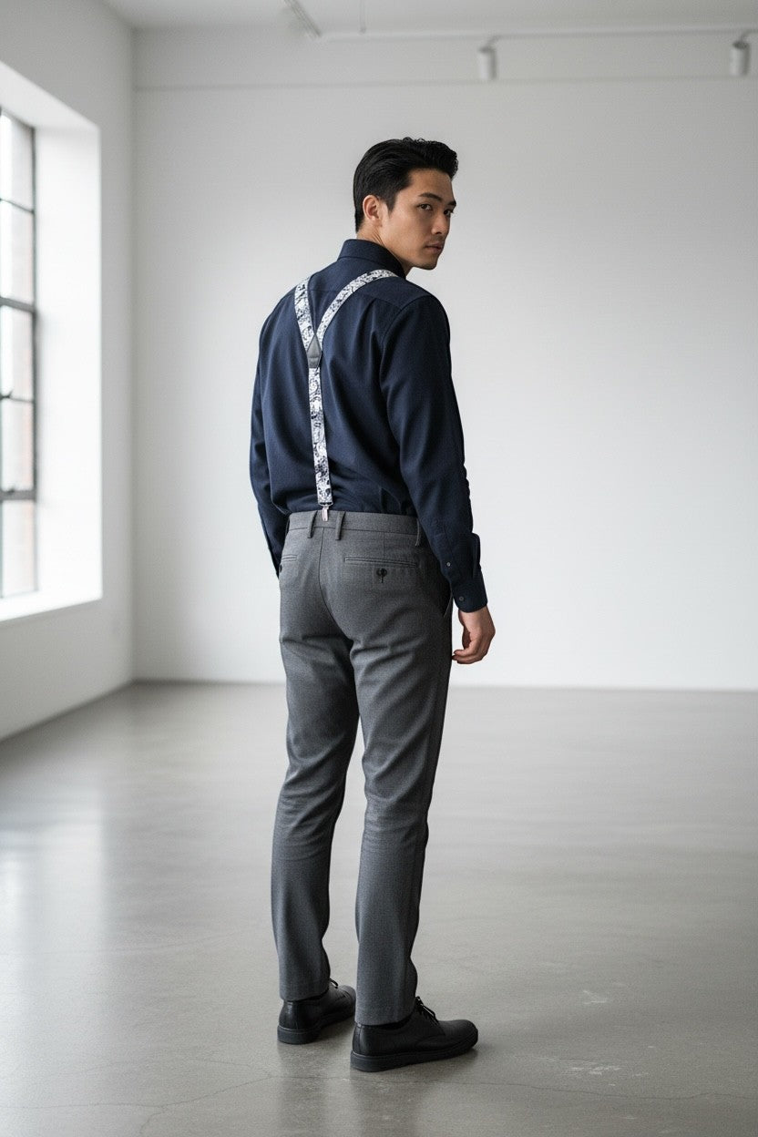 Sbarià Bretella Comix artisanal suspenders with adjustable straps, made in Italy, featuring a stylish design and high-quality craftsmanship.