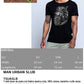 Street Style men's cotton T-shirt featuring a bold tattoo skull graphic on a distressed, faded fabric design.