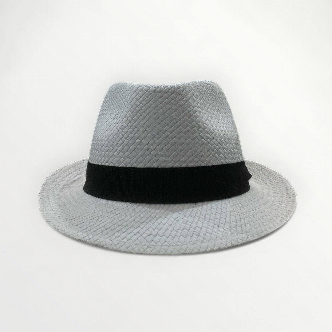 Sbarià trilby hat made of paper straw, stylish wide-brim cap with a textured, natural look, perfect for summer accessorizing.