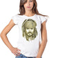Stylized pirate Johnny Depp T-shirt for women by STREET STYLE, featuring a cinematic-inspired design in 100% cotton.