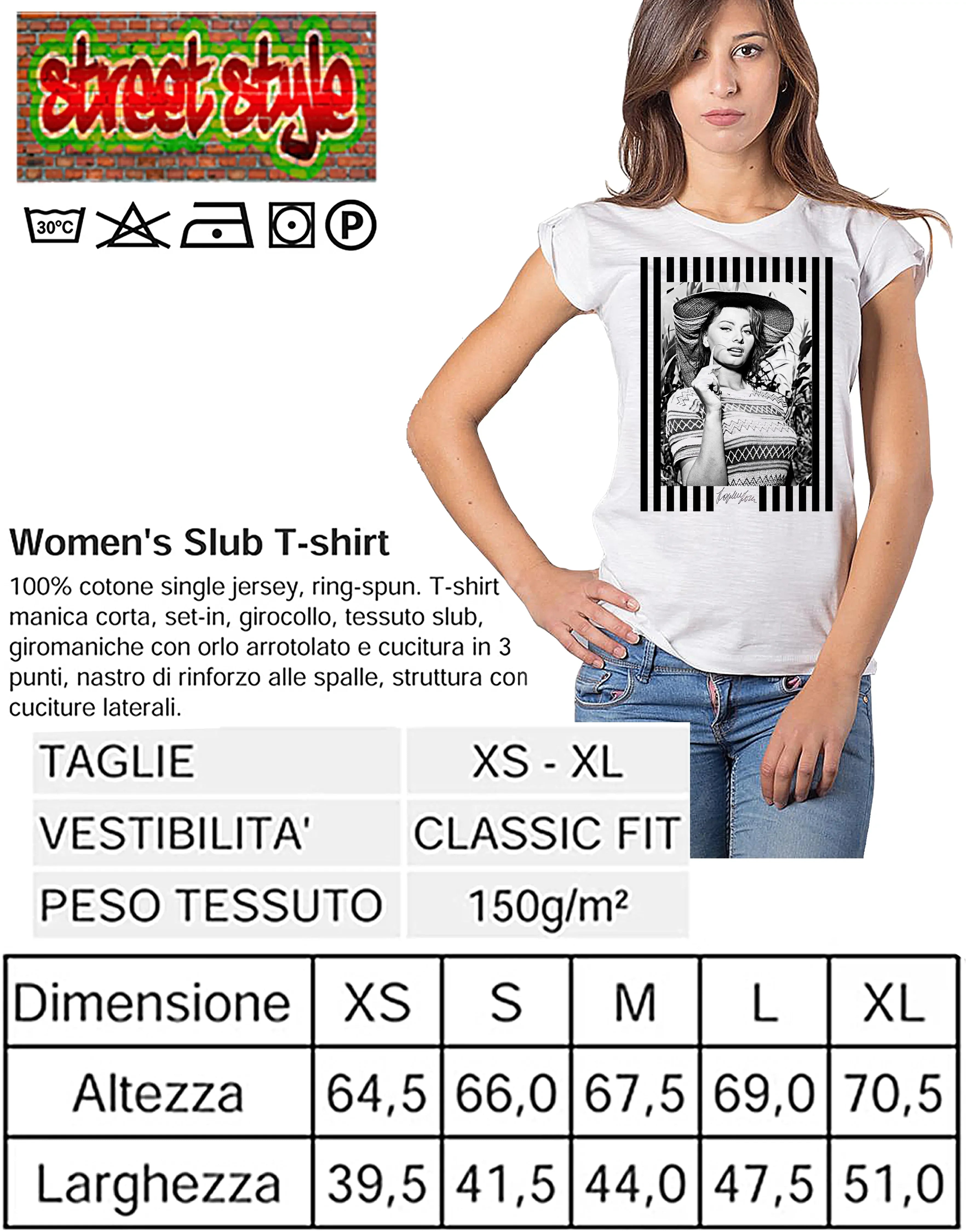 Donna STREET STYLE The Legend T-shirt featuring urban slub cotton fabric and cinematic-inspired design, casual and stylish for everyday wear.