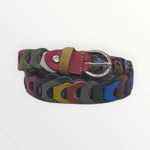 Cintura anelli incastro in vera pelle multicolor 020 - Sbarià 
