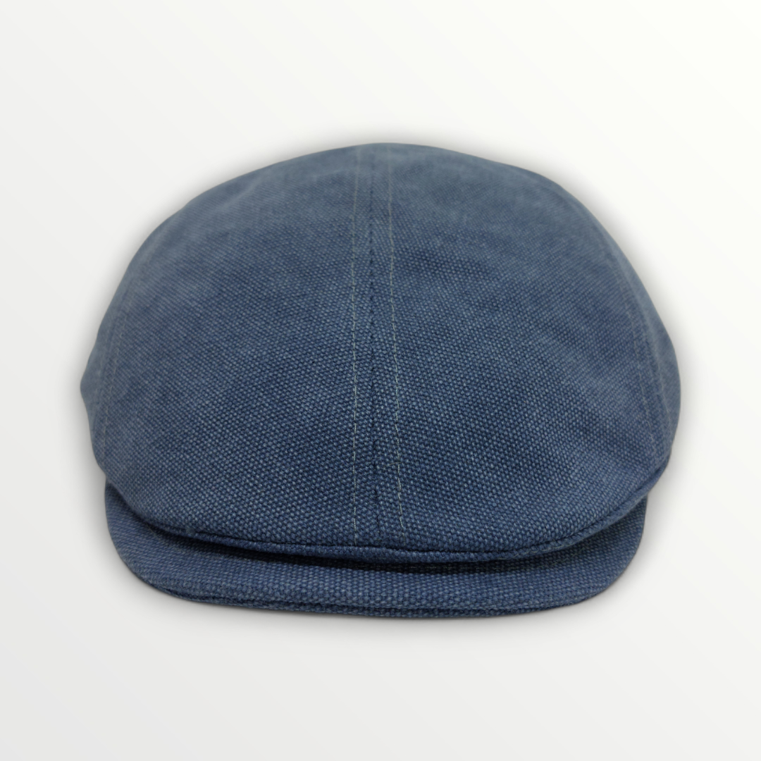 Primavera Estate Coppola in canvas blue, stylish hat with wide brim and navy fabric, perfect for sun protection and fashion.
