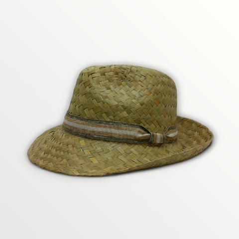Cappello Fedora in paglia naturale traforata