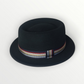 Cappello Pork Pie nero in feltro di lana "Waterproof and Crushable"