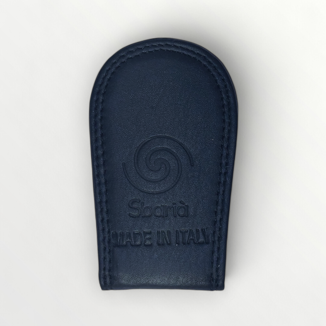 Fermasoldi magnetic genuine leather wallet showing sleek design and compact structure on a plain background.