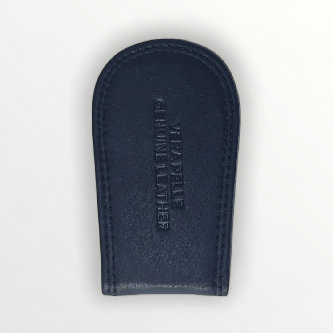 Fermasoldi magnetic leather wallet with sleek design, crafted from genuine leather, featuring metal magnetic clasp for secure closure.