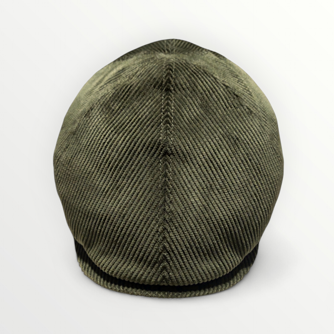 Green ribbed velvet Coppola hat by Autunno/Inverno with a stylish, rounded design and soft texture.