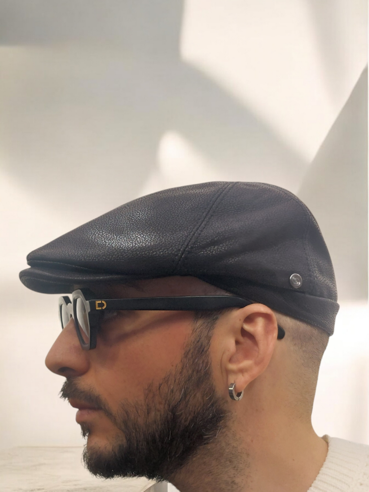 Autunno/Inverno Coppola Gatsby TP real leather cappelli with classic design and structured brim, shown in a natural leather finish.