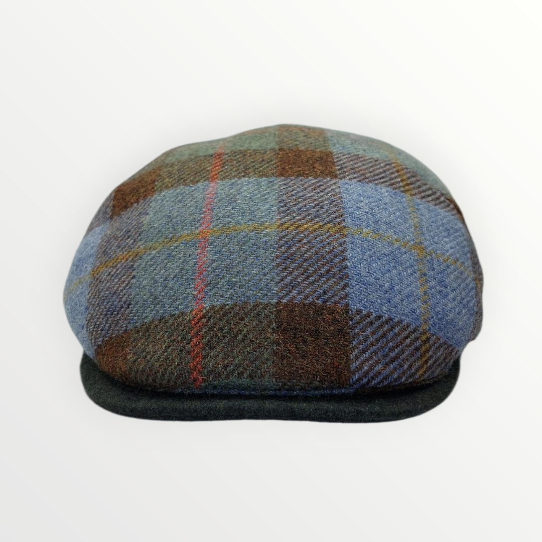 Coppola Sbarià Taormina quadri oliva in lana vergine, stylish olive-green wool hat with a classic design and wide brim.