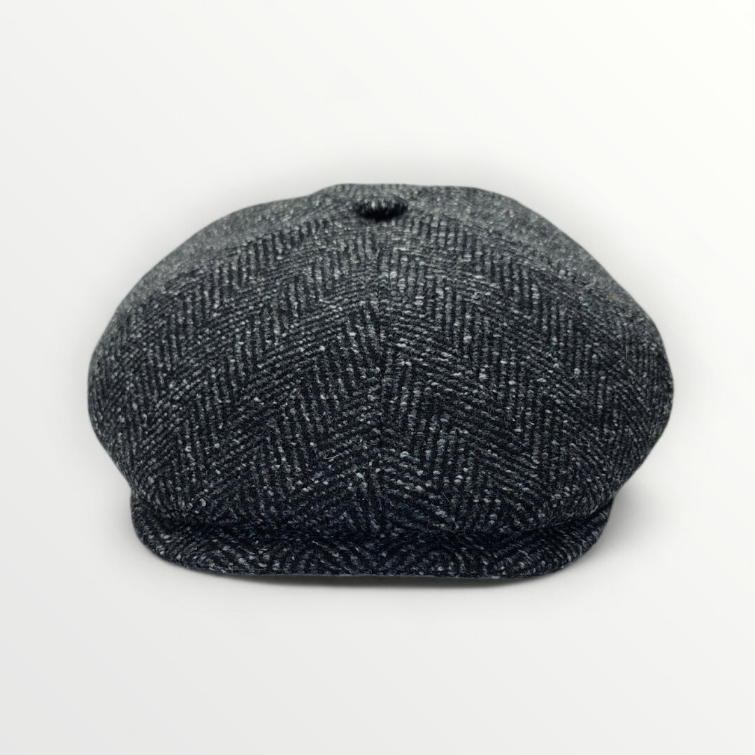 Sbarià Coppola Inglese Oxford in gray wool, stylish hat with a rounded crown and wide brim, perfect for classic fall fashion.